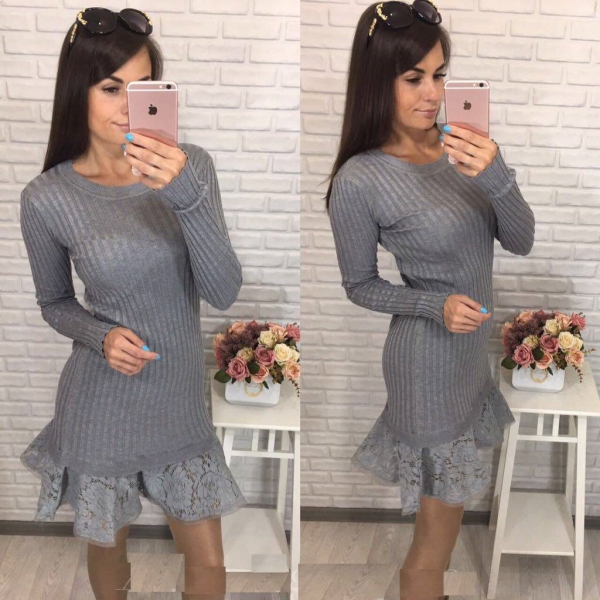 Кружево по низу платья